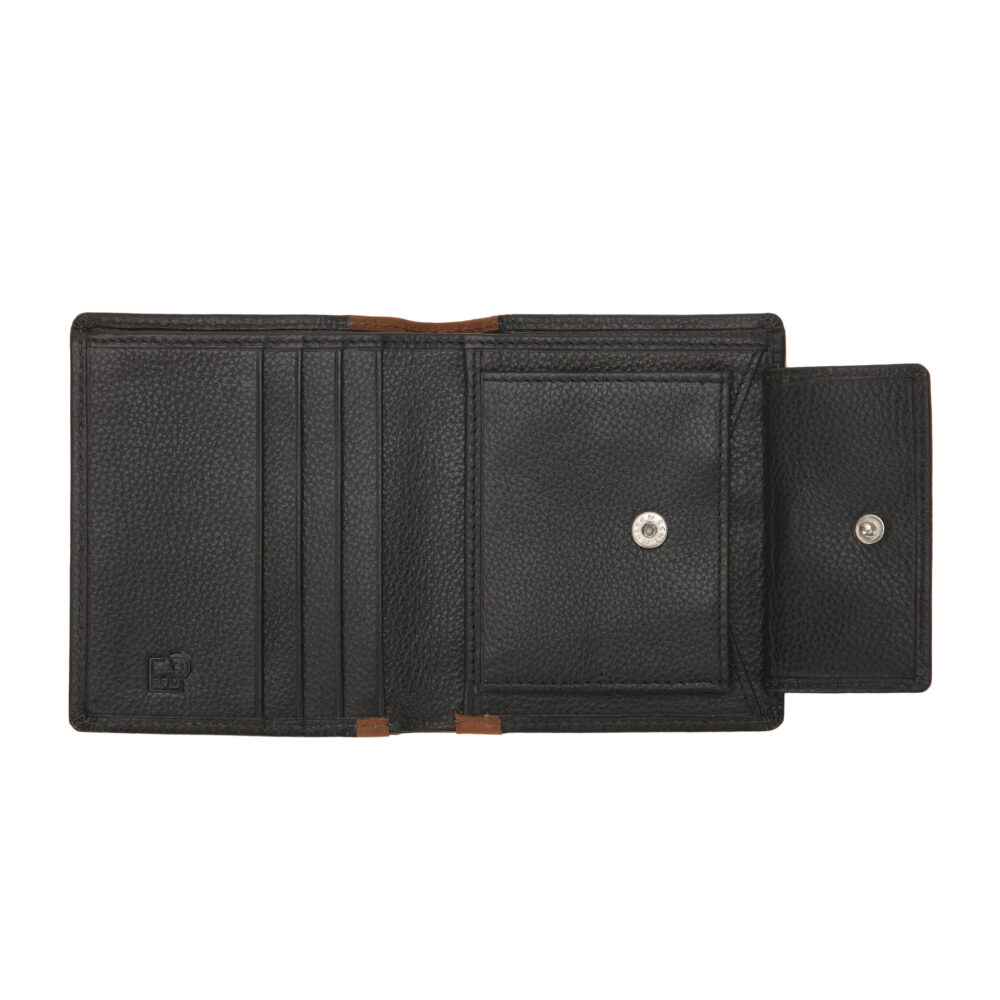 Aaron Black Tan Bi Fold Wallet - Image 7