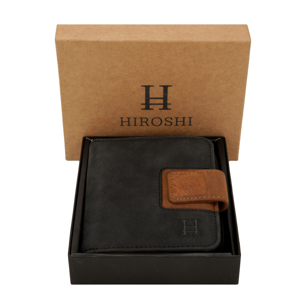 Black and Tan Bi Fold Wallet - Image 2