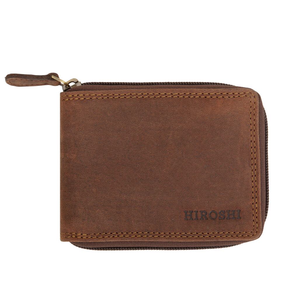 Brown Bi Fold with Zip Around Wallet - Image 3
