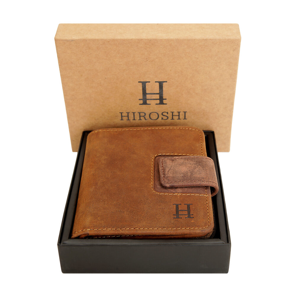 Tan and Brown Bi Fold Wallet - Image 2