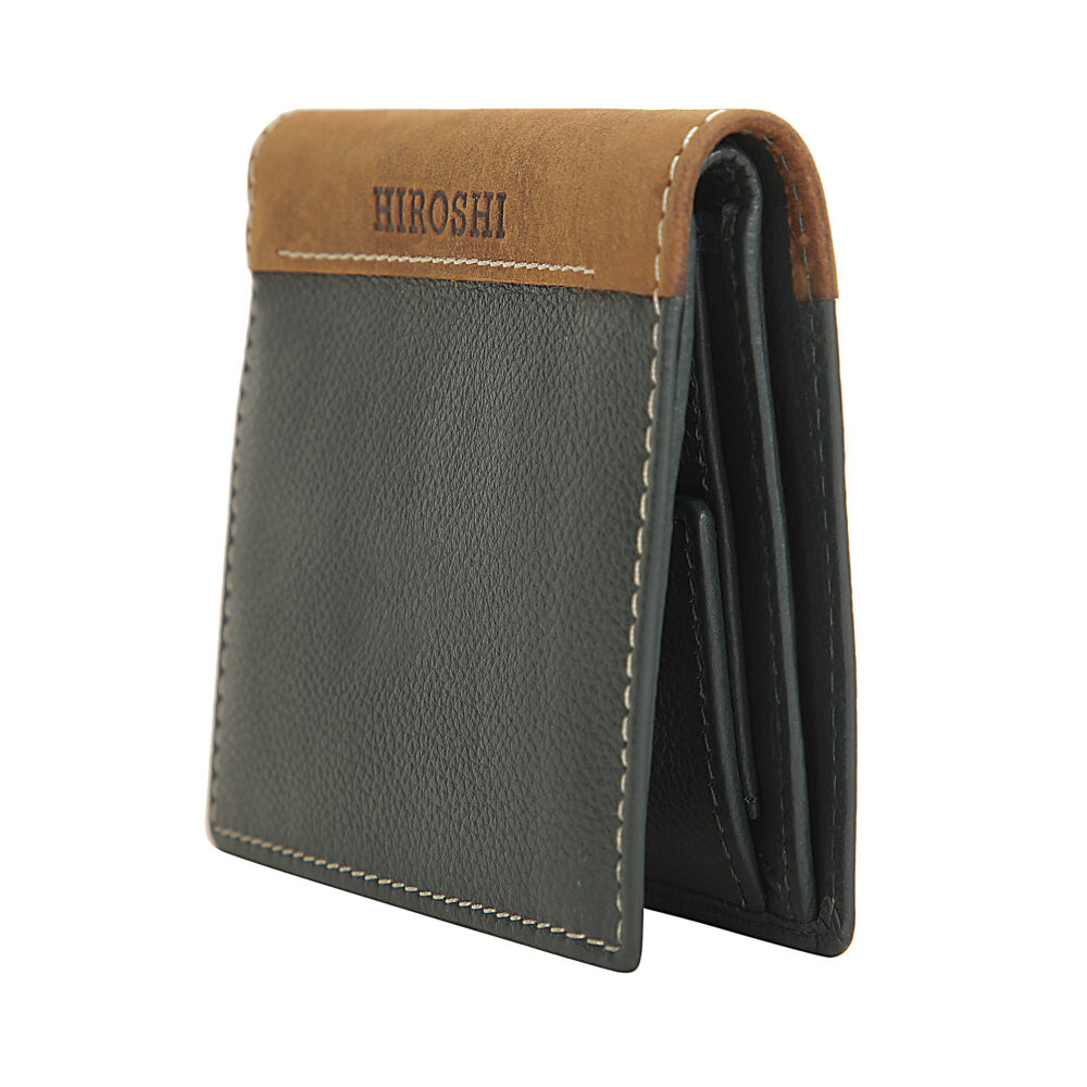 Aaron Green Tan Bi Fold Wallet - Image 6