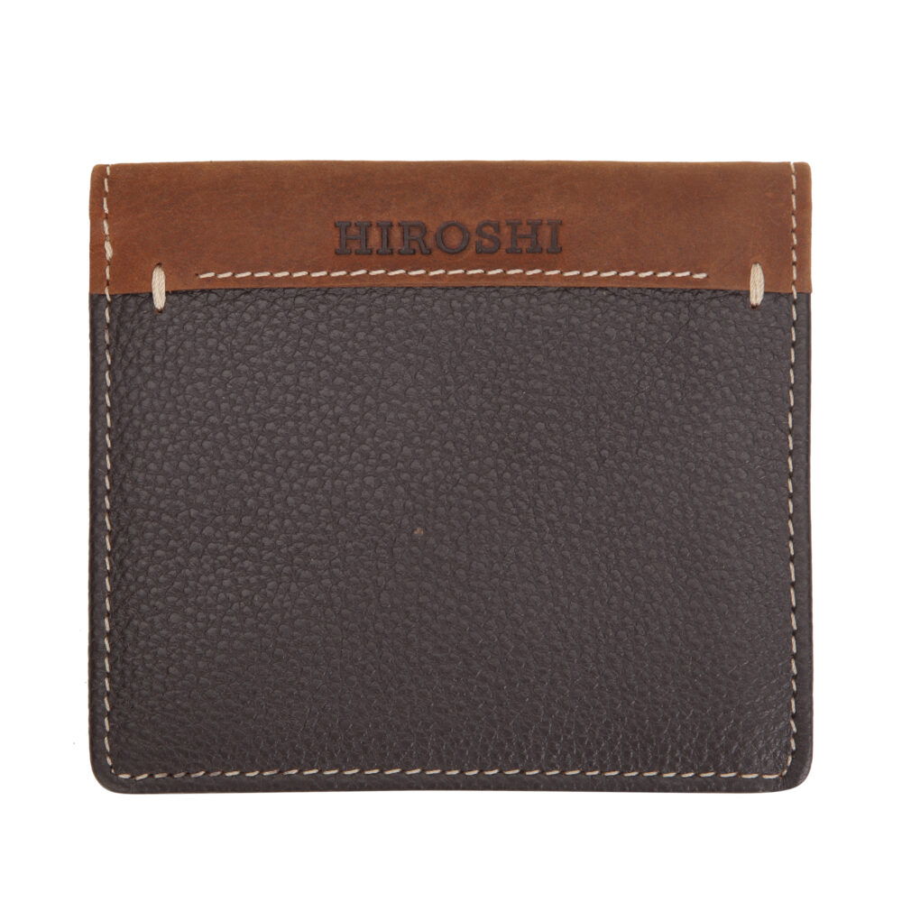 Aaron Dark Brown Tan Bi Fold Wallet - Image 3