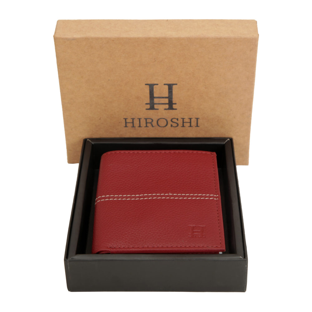Red Bi Fold Business Cards Wallet - Image 2