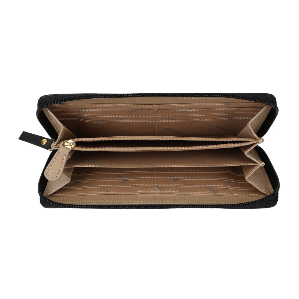 Hiroshi Quilted Signature Black Zip Around Purse - Image 6