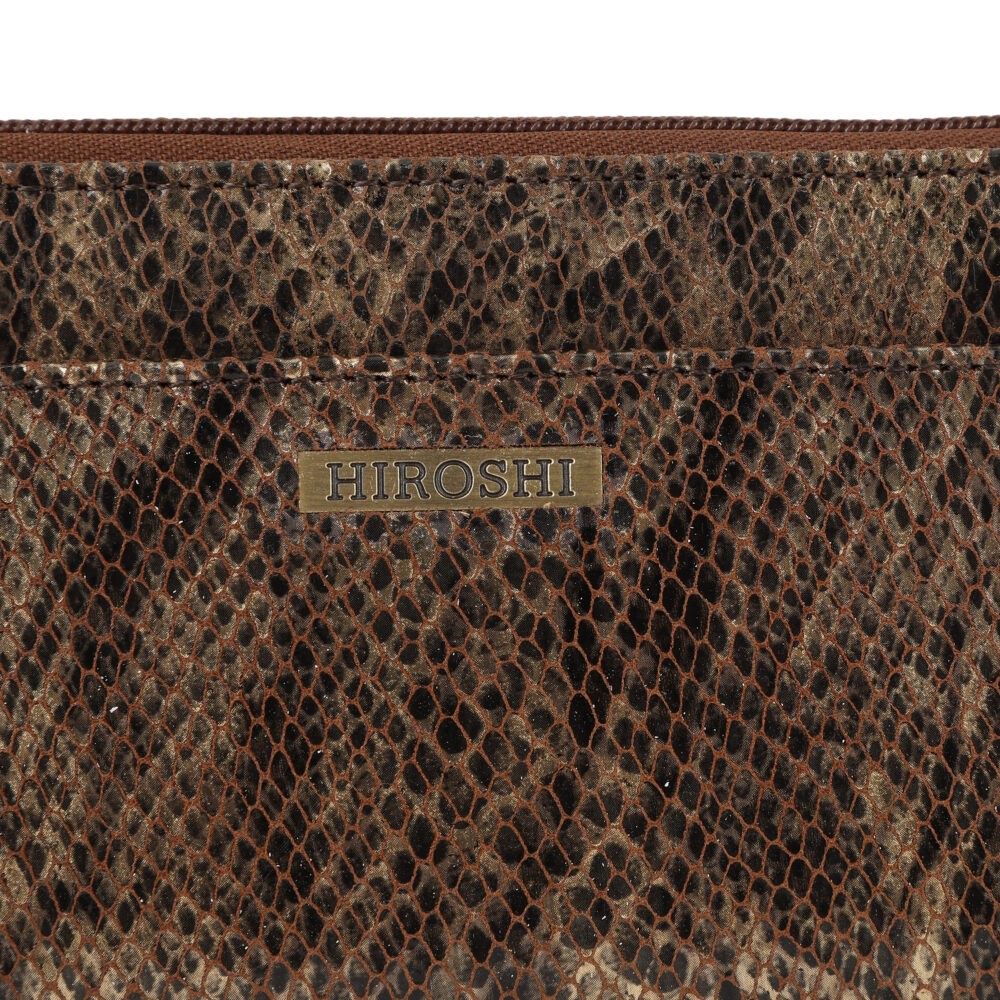 Hiroshi Party Gold Brown Zip Around Purse - Image 3