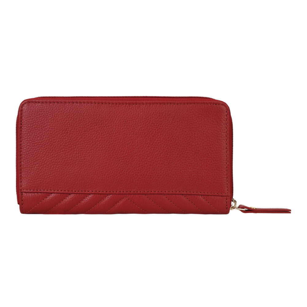 Hiroshi Quilted Signature Red Zip Around Purse - Image 3