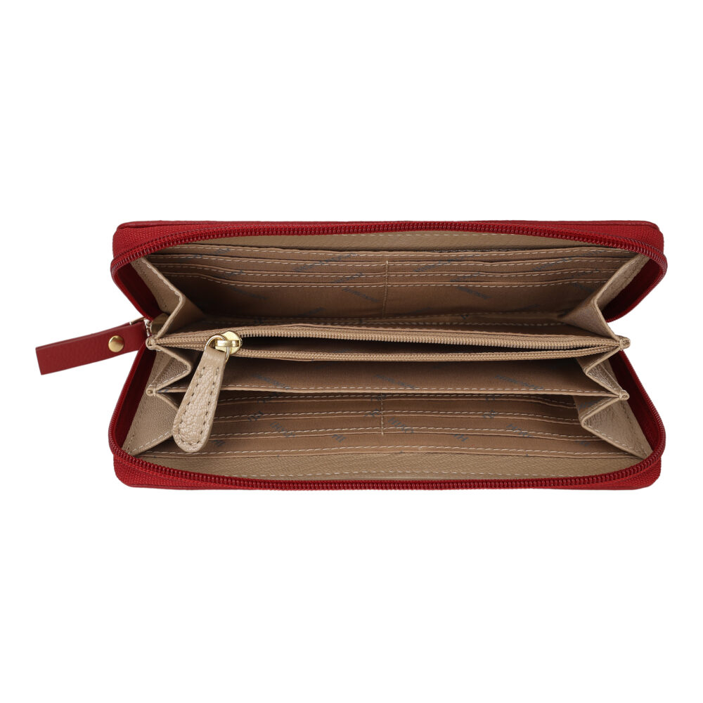 Hiroshi Quilted Signature Red Zip Around Purse - Image 6