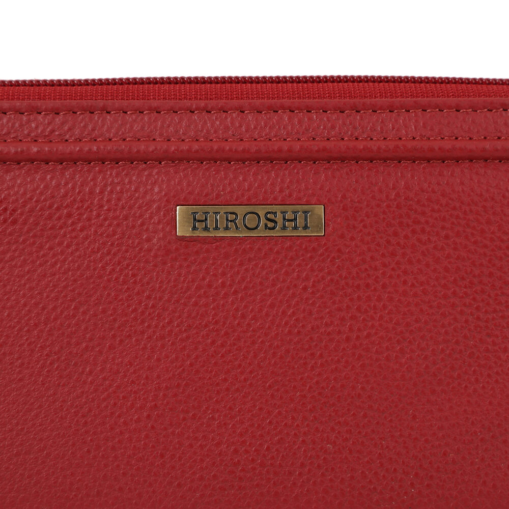Hiroshi Genuine Leather Ladies Red Zip Around Purse - Image 3