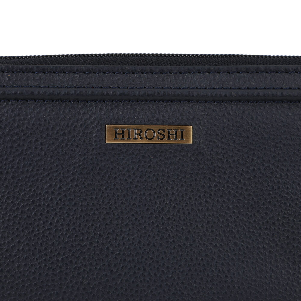 Hiroshi Genuine Leather Ladies Navy Zip Around Purse - Image 3