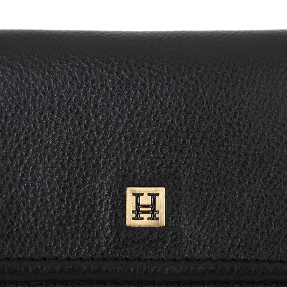 Hiroshi Genuine Leather Ladies Bi Fold Black Purse - Image 2
