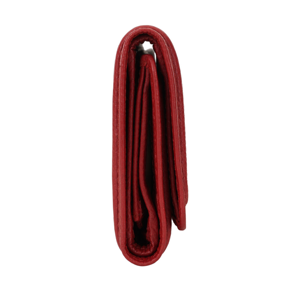Hiroshi Genuine Leather Ladies Bi Fold Red Purse - Image 5