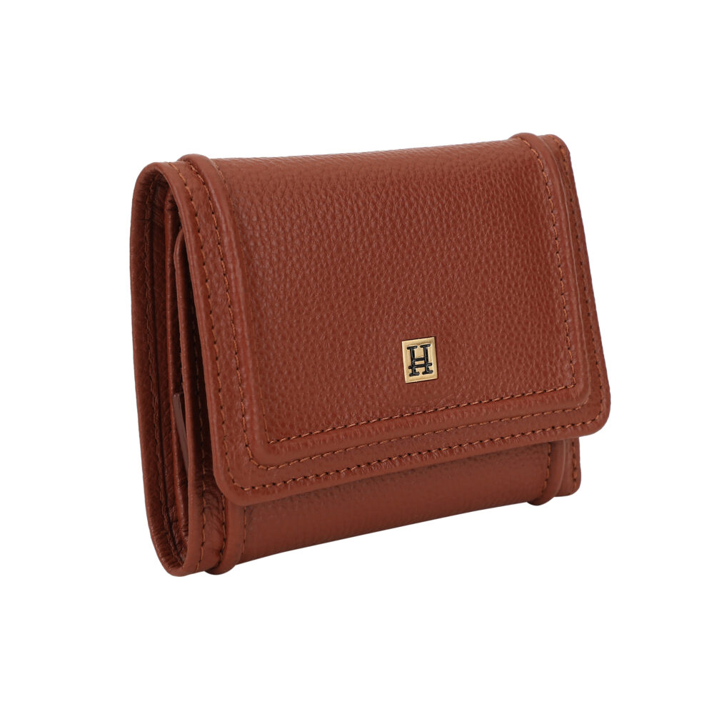 Hiroshi Genuine Leather Ladies Bi Fold Tan Purse - Image 3