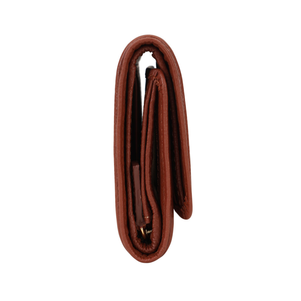 Hiroshi Genuine Leather Ladies Bi Fold Tan Purse - Image 5