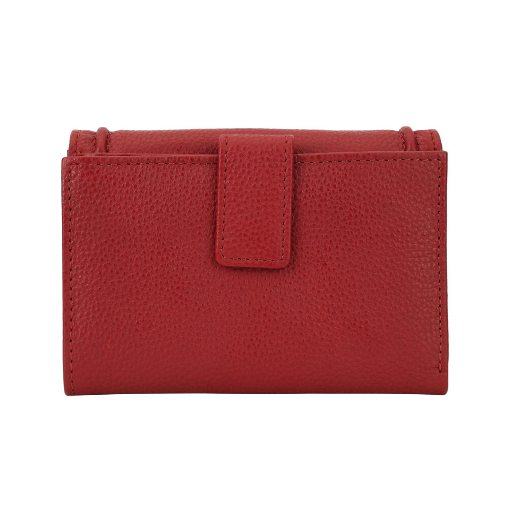 Hiroshi Genuine Leather Ladies Multipurpose Red Purse - Image 3