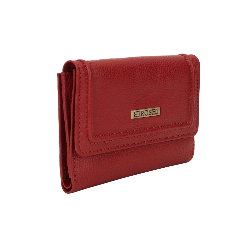 Hiroshi Genuine Leather Ladies Multipurpose Red Purse - Image 4