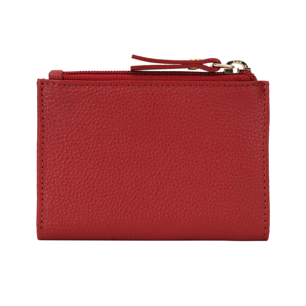 Hiroshi Genuine Leather Ladies Minimal Red Purse - Image 2