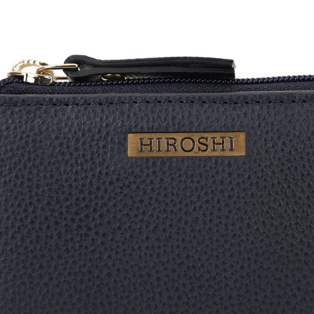 Hiroshi Genuine Leather Ladies Minimal Navy Blue Purse - Image 3