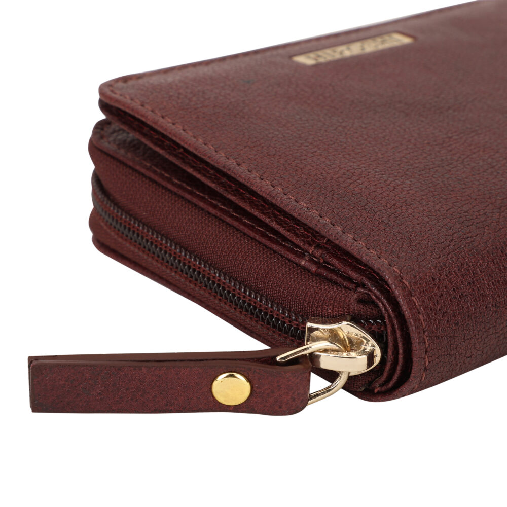 Hiroshi Genuine Leather Ladies Multipurpose Wine Purse - Image 5