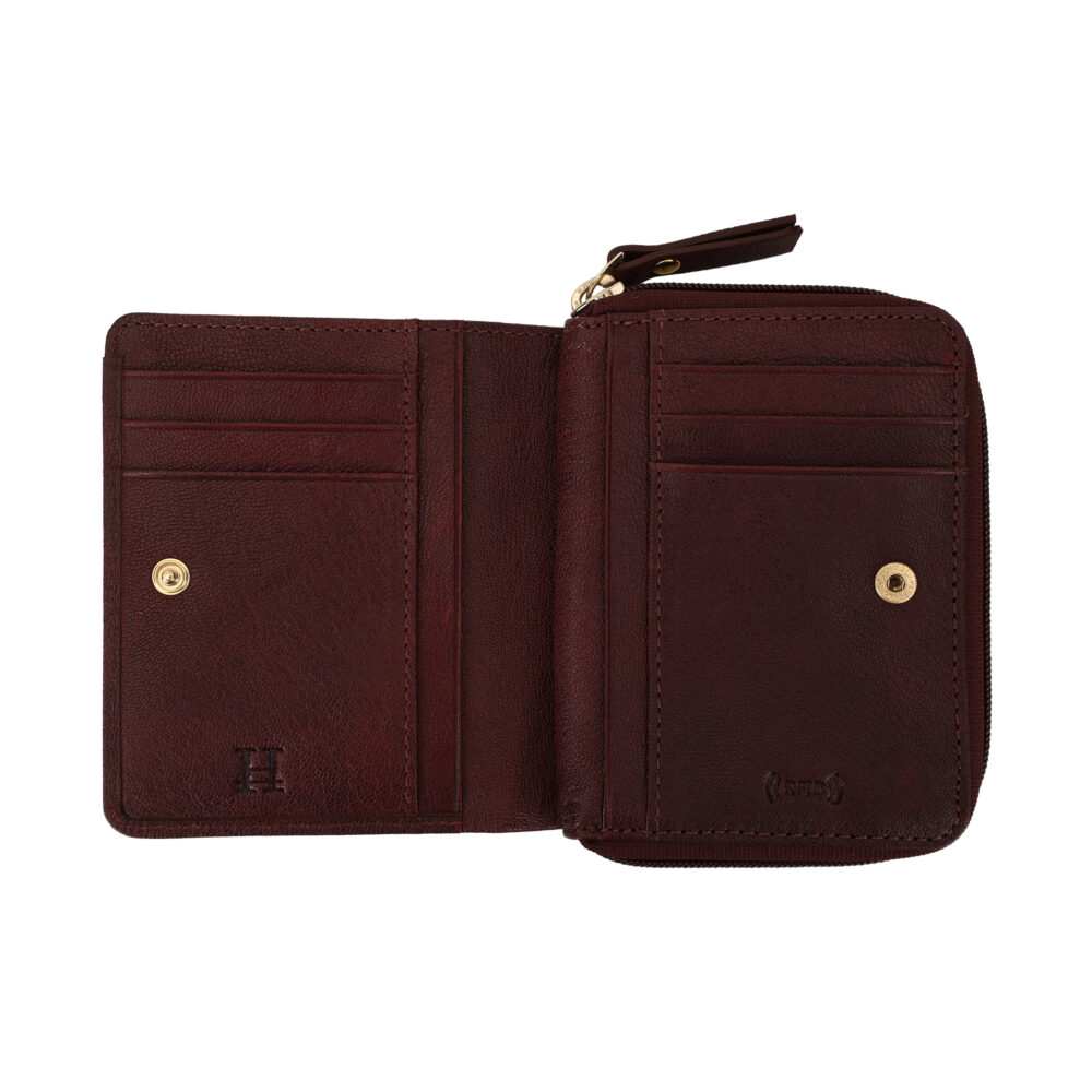 Hiroshi Genuine Leather Ladies Multipurpose Wine Purse - Image 6