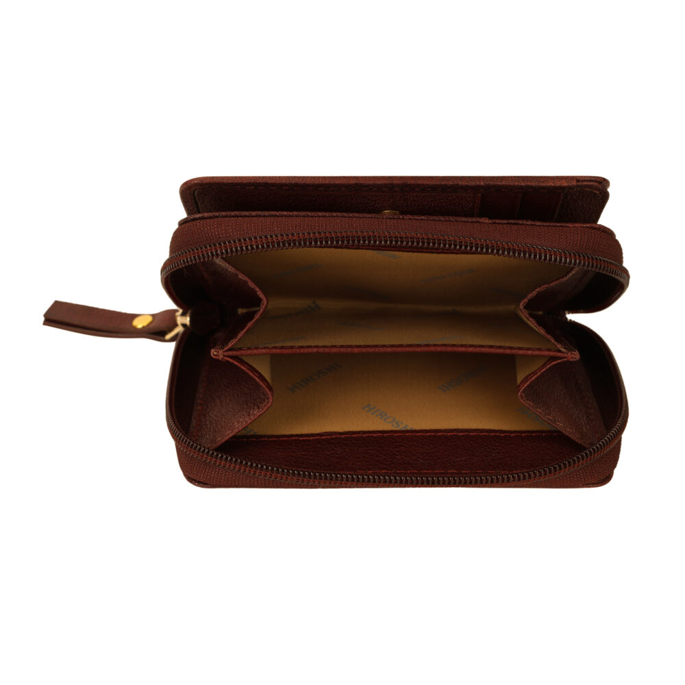 Hiroshi Genuine Leather Ladies Multipurpose Tan Purse - Image 6
