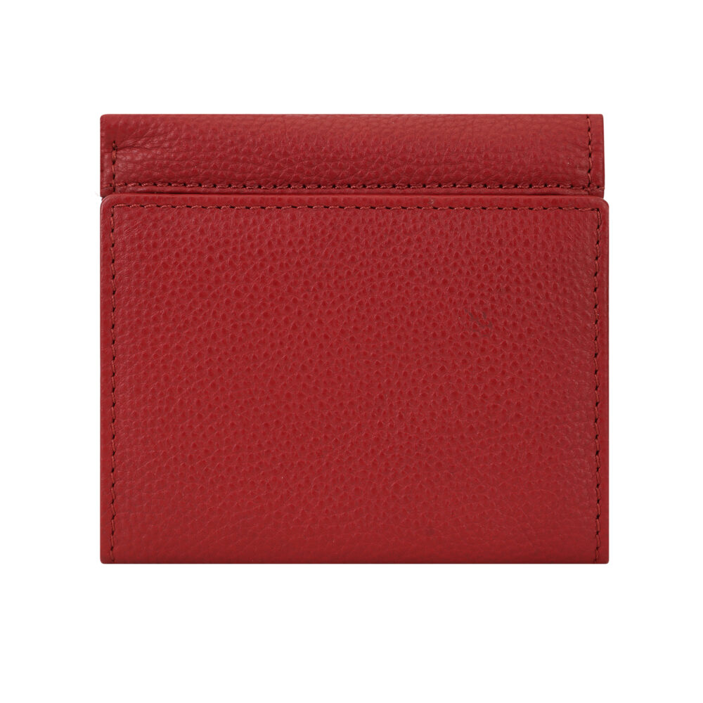Hiroshi Genuine Leather Ladies Bi Fold Compact Red Purse - Image 2