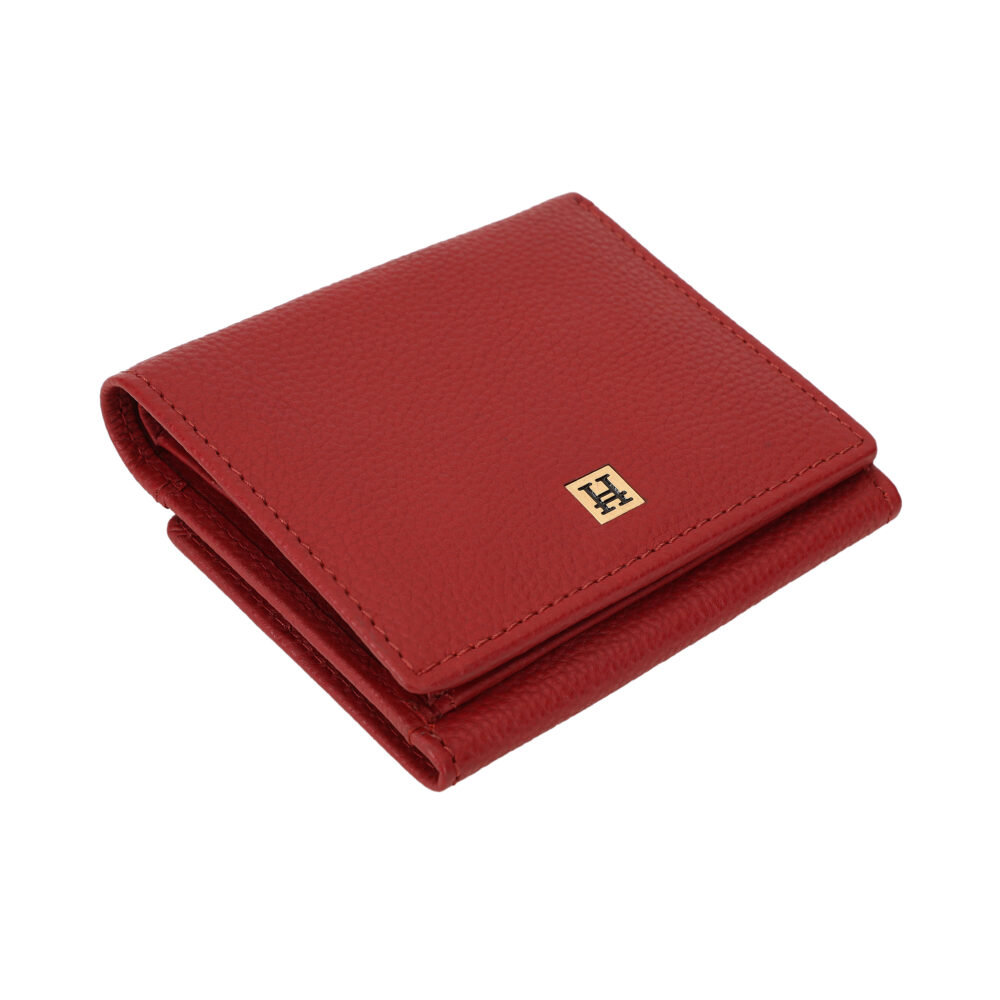 Hiroshi Genuine Leather Ladies Bi Fold Compact Red Purse - Image 4