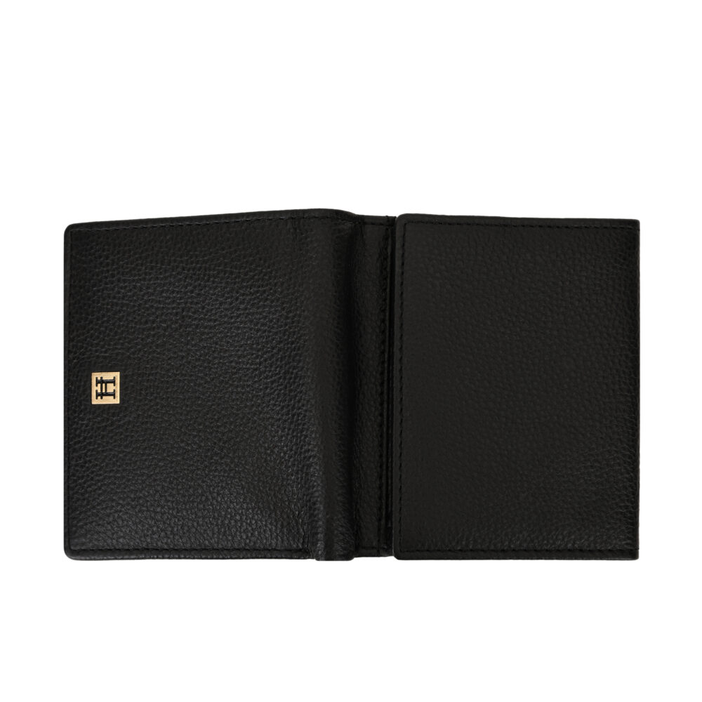 Hiroshi Genuine Leather Ladies Bi Fold Compact Black Purse - Image 6