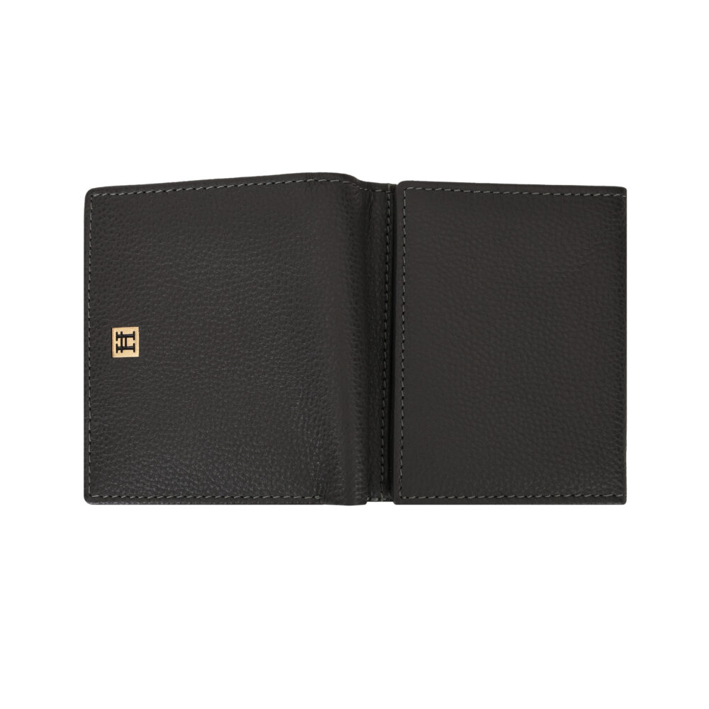 Hiroshi Genuine Leather Ladies Bi Fold Compact Gray Purse - Image 5