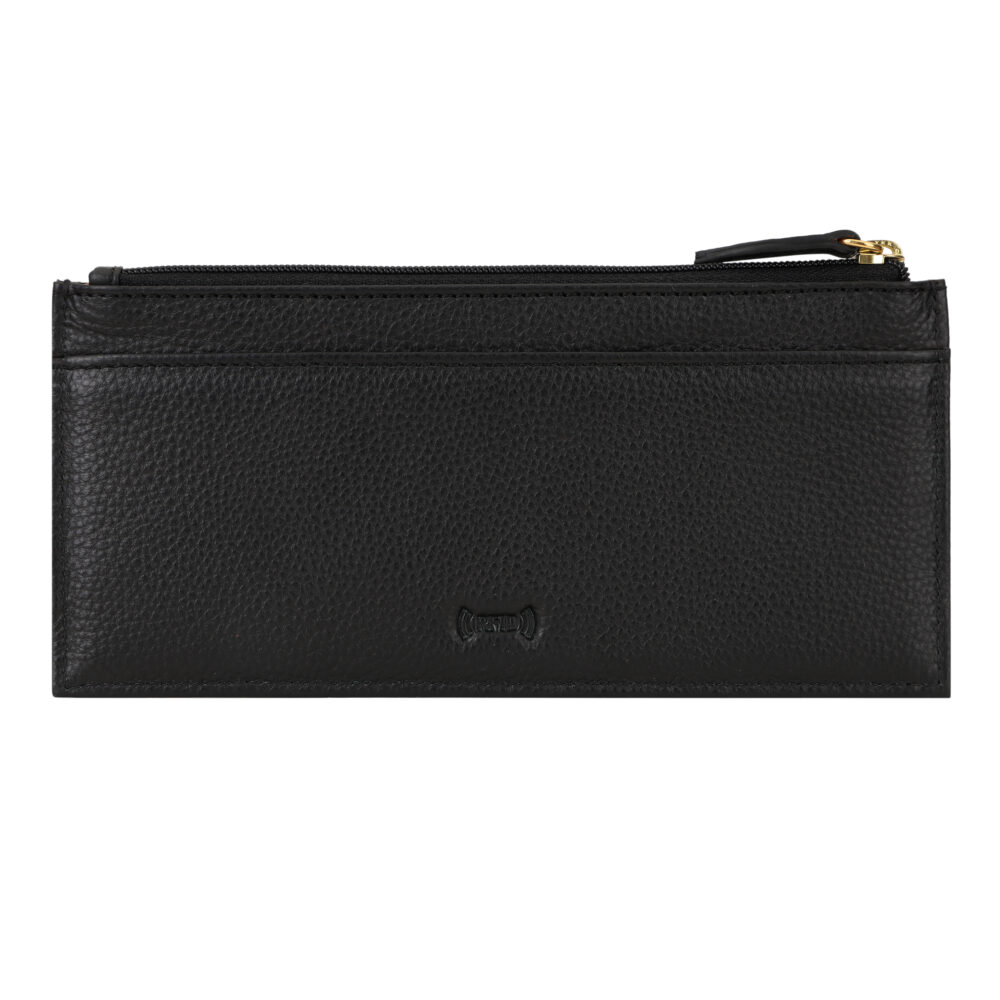 Hiroshi Genuine Leather Ladies Handheld Black Purse - Image 5