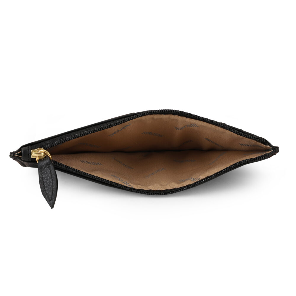 Hiroshi Genuine Leather Ladies Handheld Black Purse - Image 7