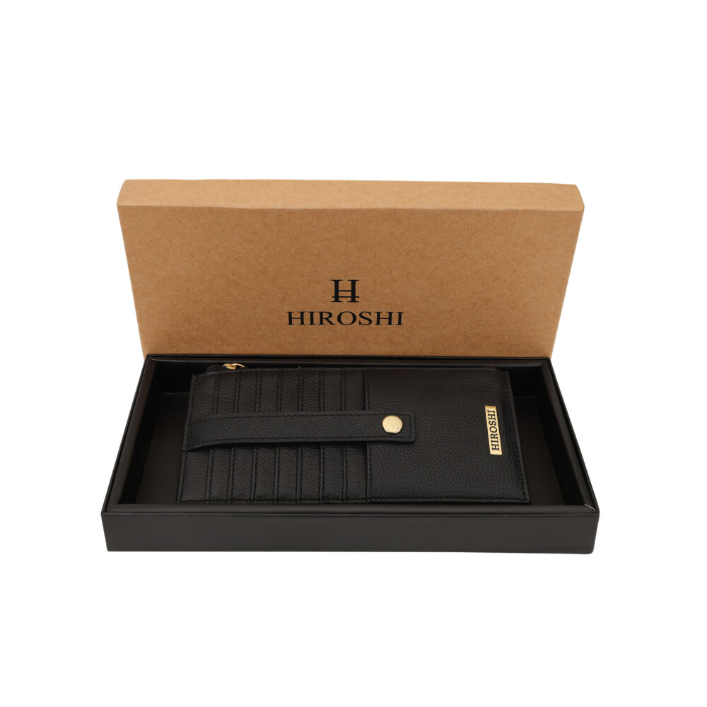 Hiroshi Genuine Leather Ladies Handheld Navy Blue Purse - Image 8