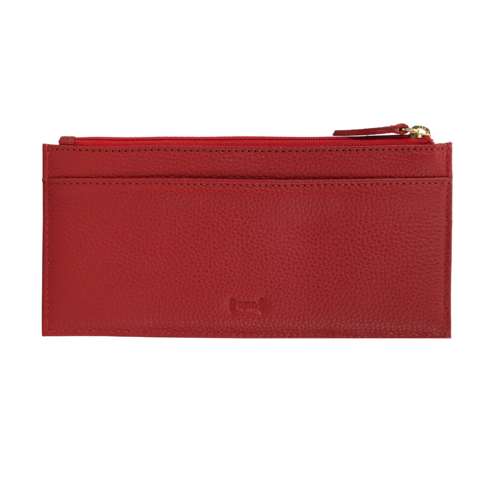 Hiroshi Genuine Leather Ladies Handheld Red Purse - Image 4