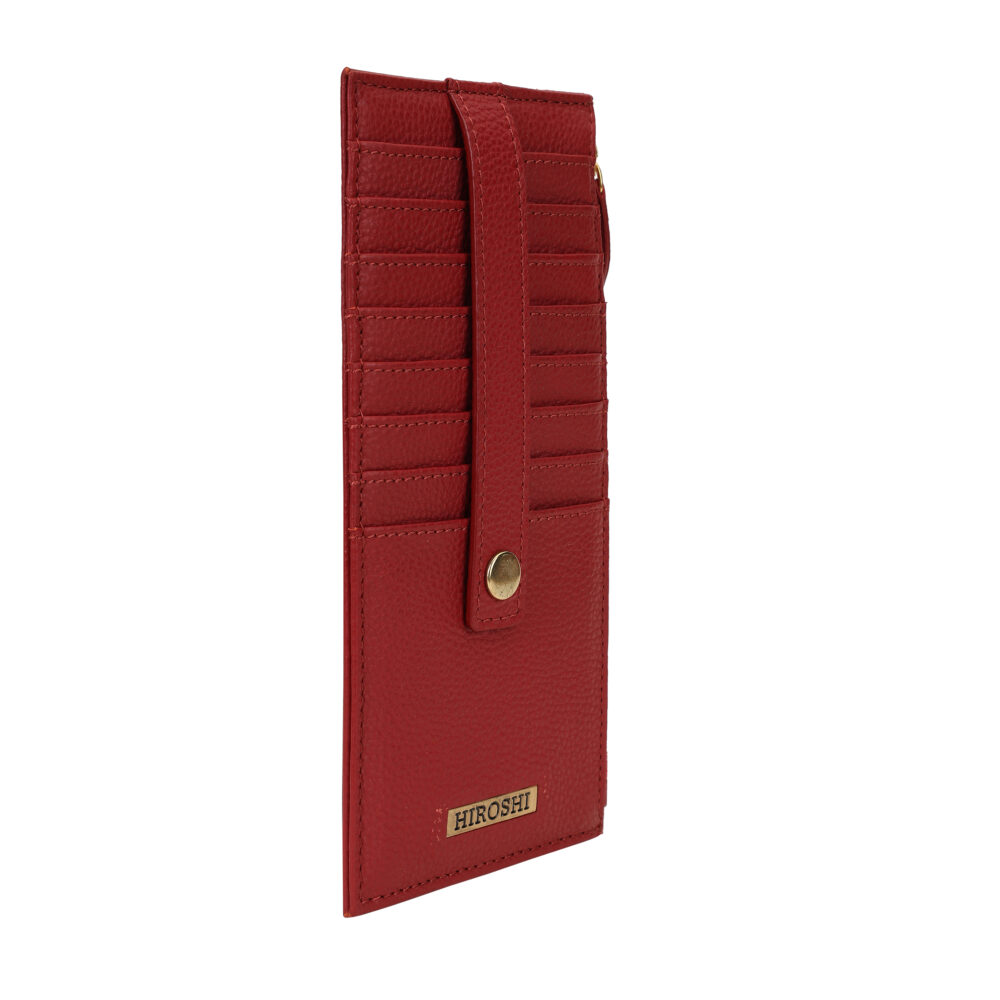 Hiroshi Genuine Leather Ladies Handheld Red Purse - Image 5