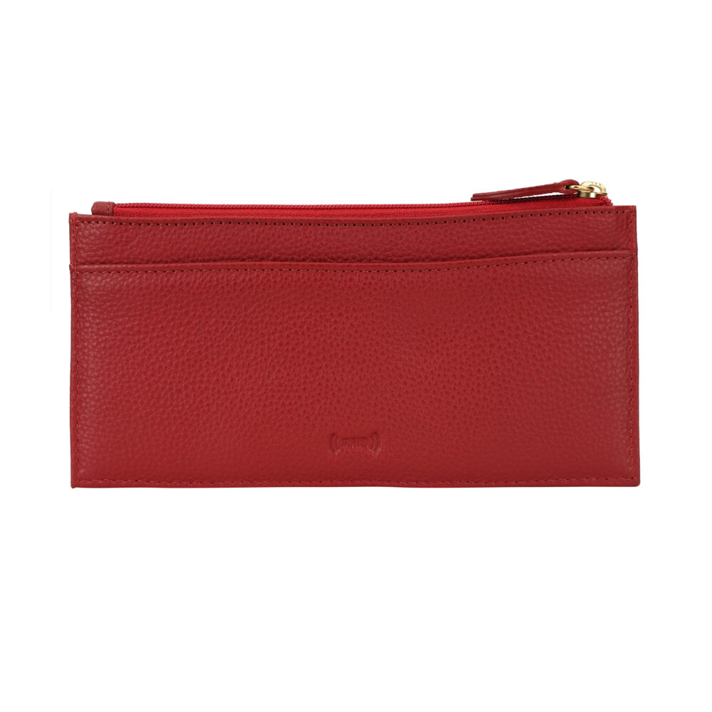Hiroshi Genuine Leather Ladies Handheld Red Purse - Image 2
