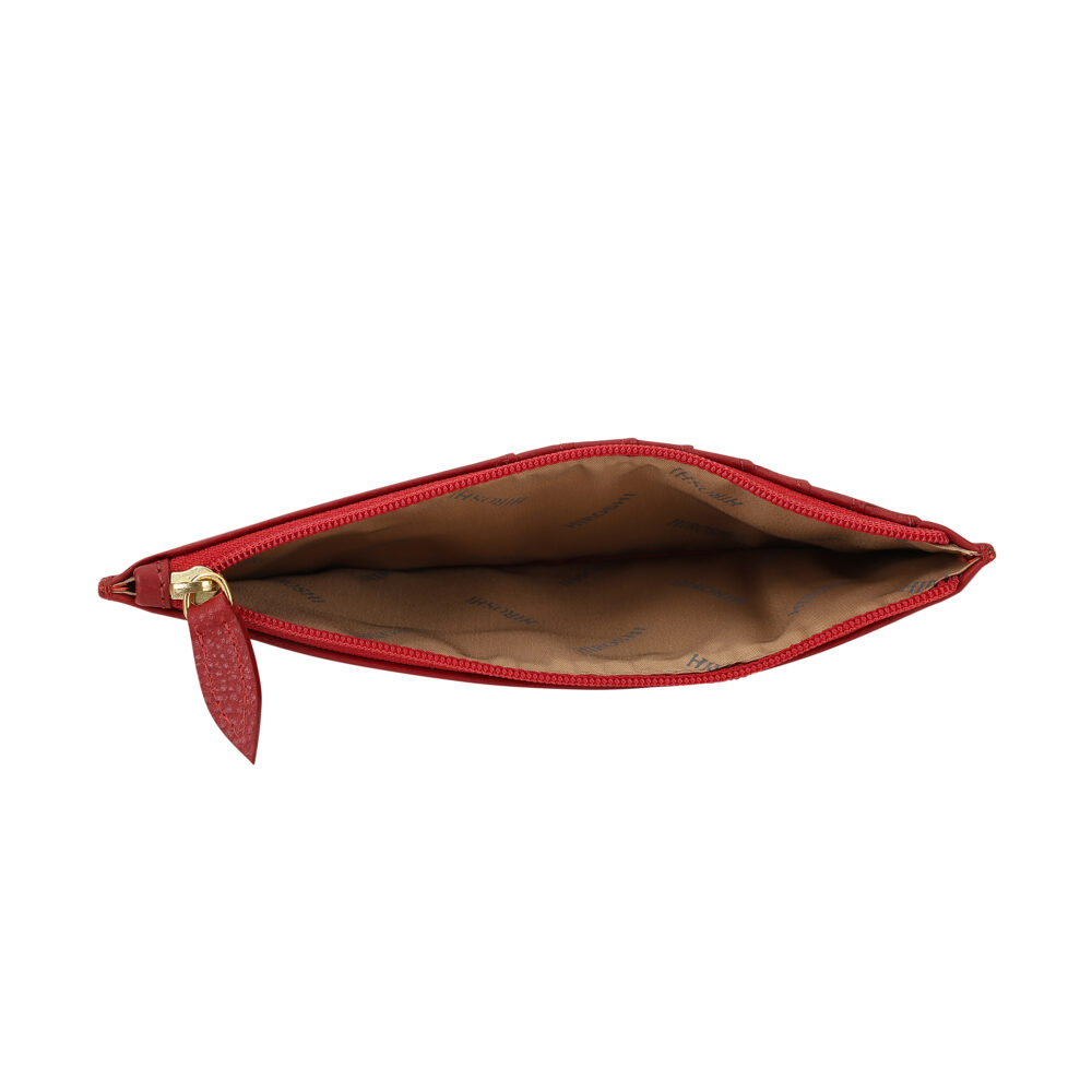 Hiroshi Genuine Leather Ladies Handheld Red Purse - Image 6