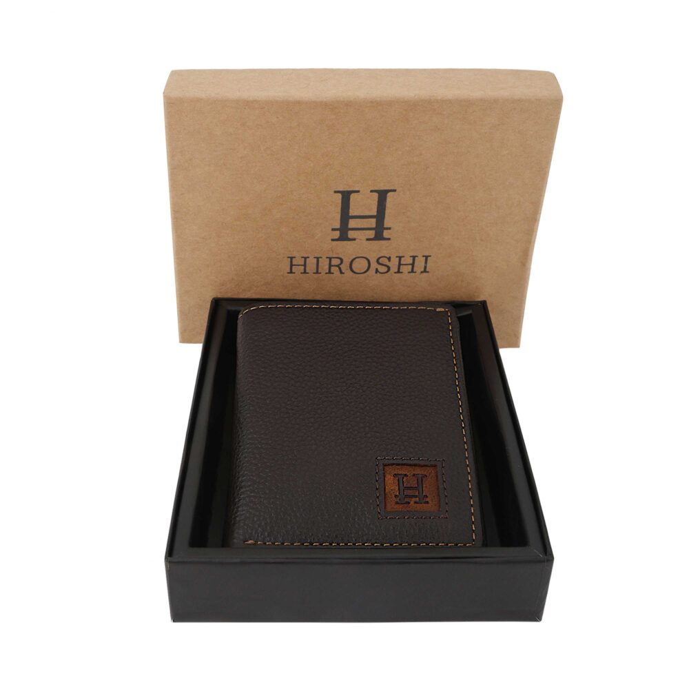 Dark Brown Bi Fold Business Cards Wallet - Image 2