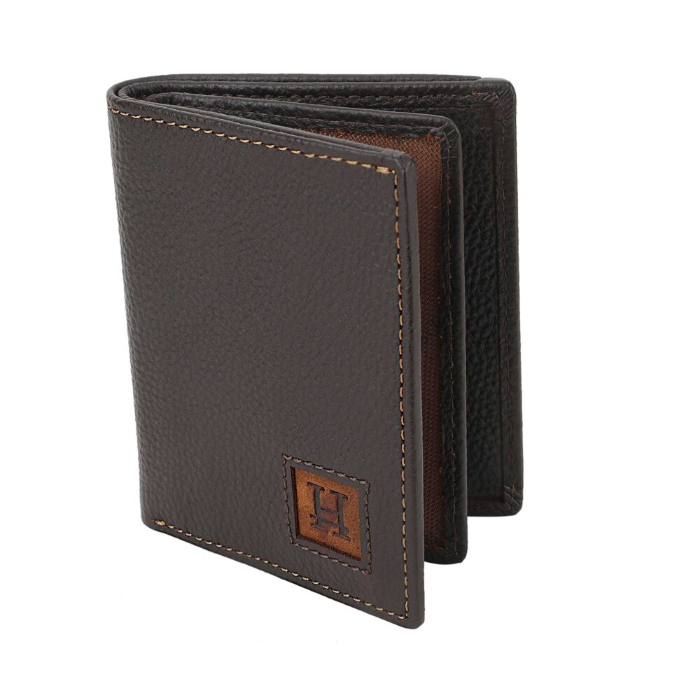 Dark Brown Bi Fold Business Cards Wallet - Image 7