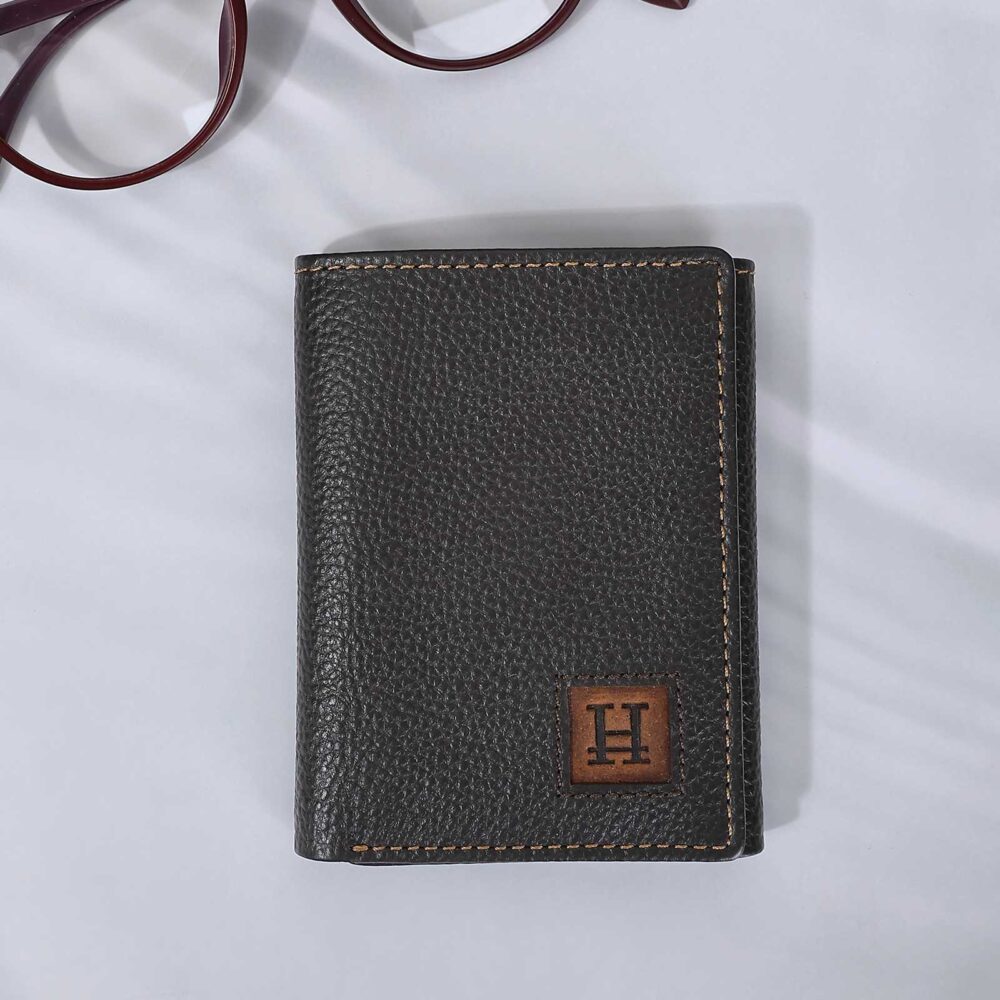 Dark Brown Tri Fold Wallet - Image 3