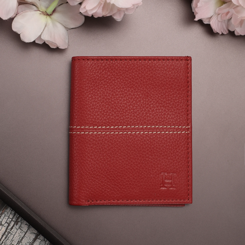 Red Bi Fold Business Cards Wallet