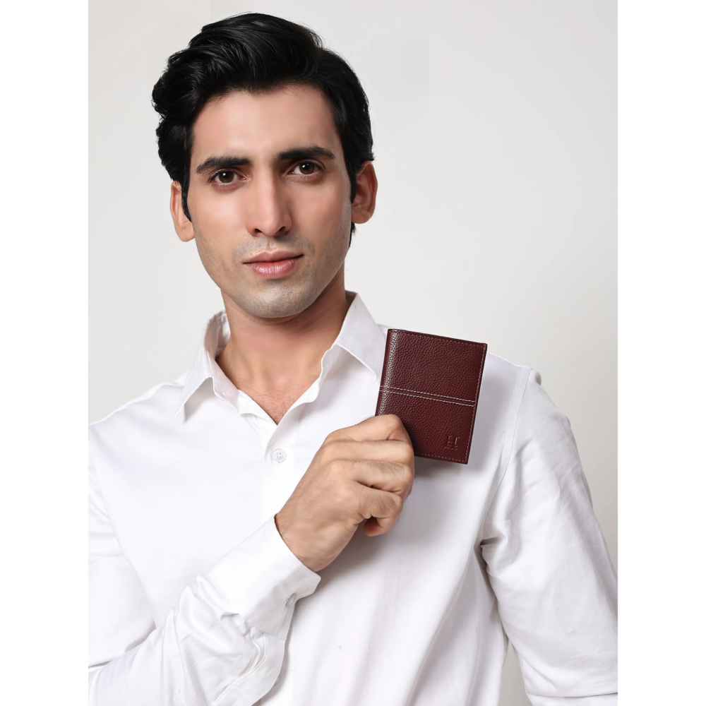 Wine Bi Fold Business Cards Wallet