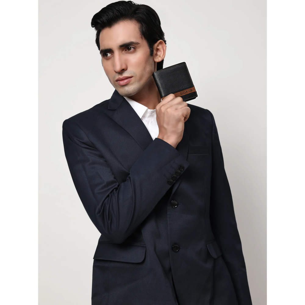 Black And Tan Bi Fold Wallet