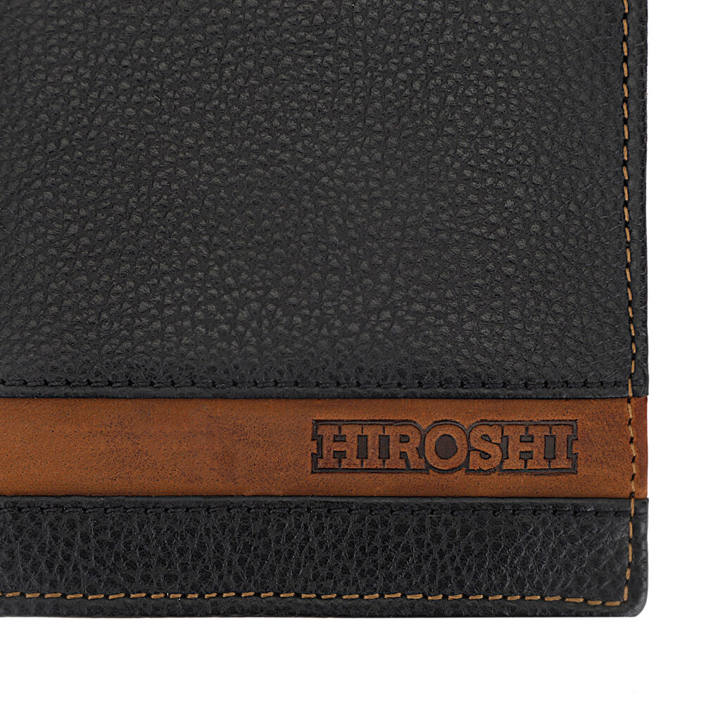 Black And Tan Bi Fold Wallet - Image 4