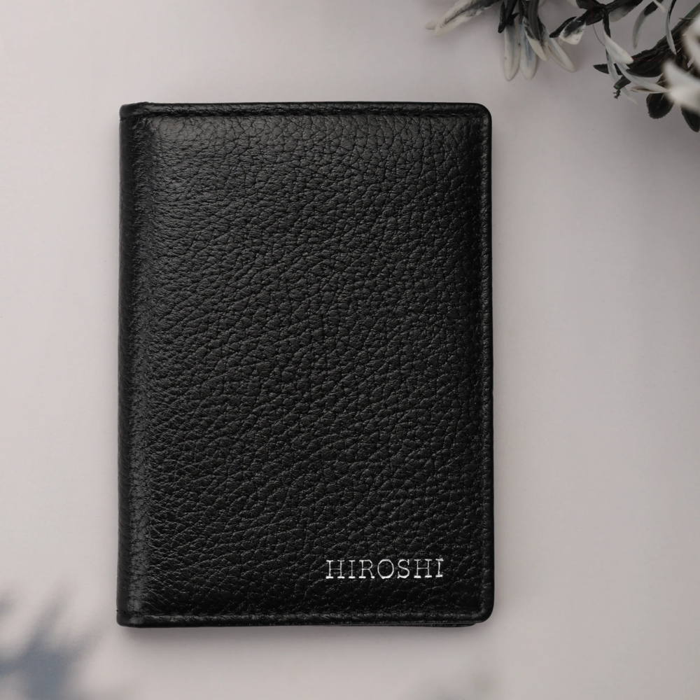 Black Bi Fold Business Cards Wallet
