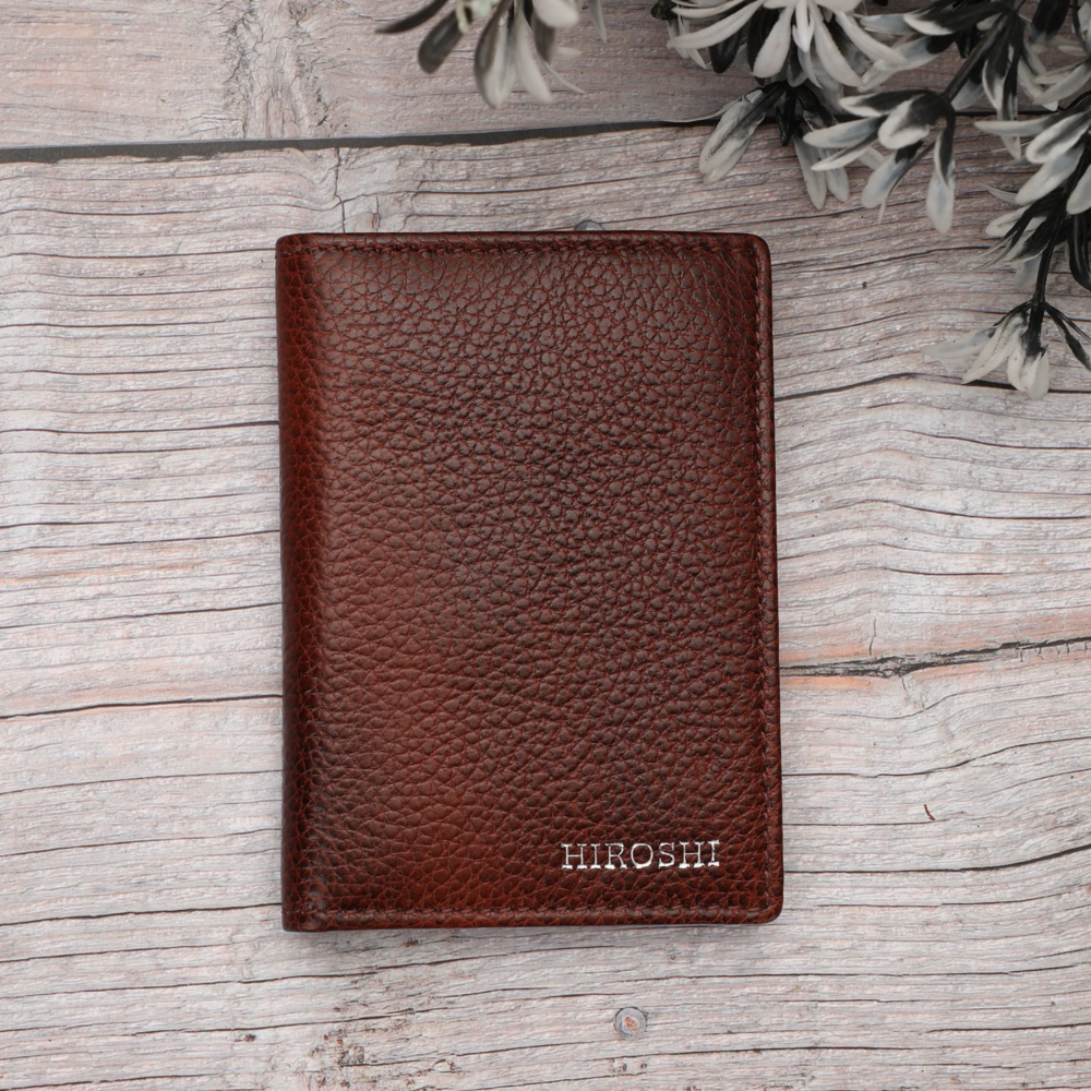 Tan Bi Fold Business Cards Wallet