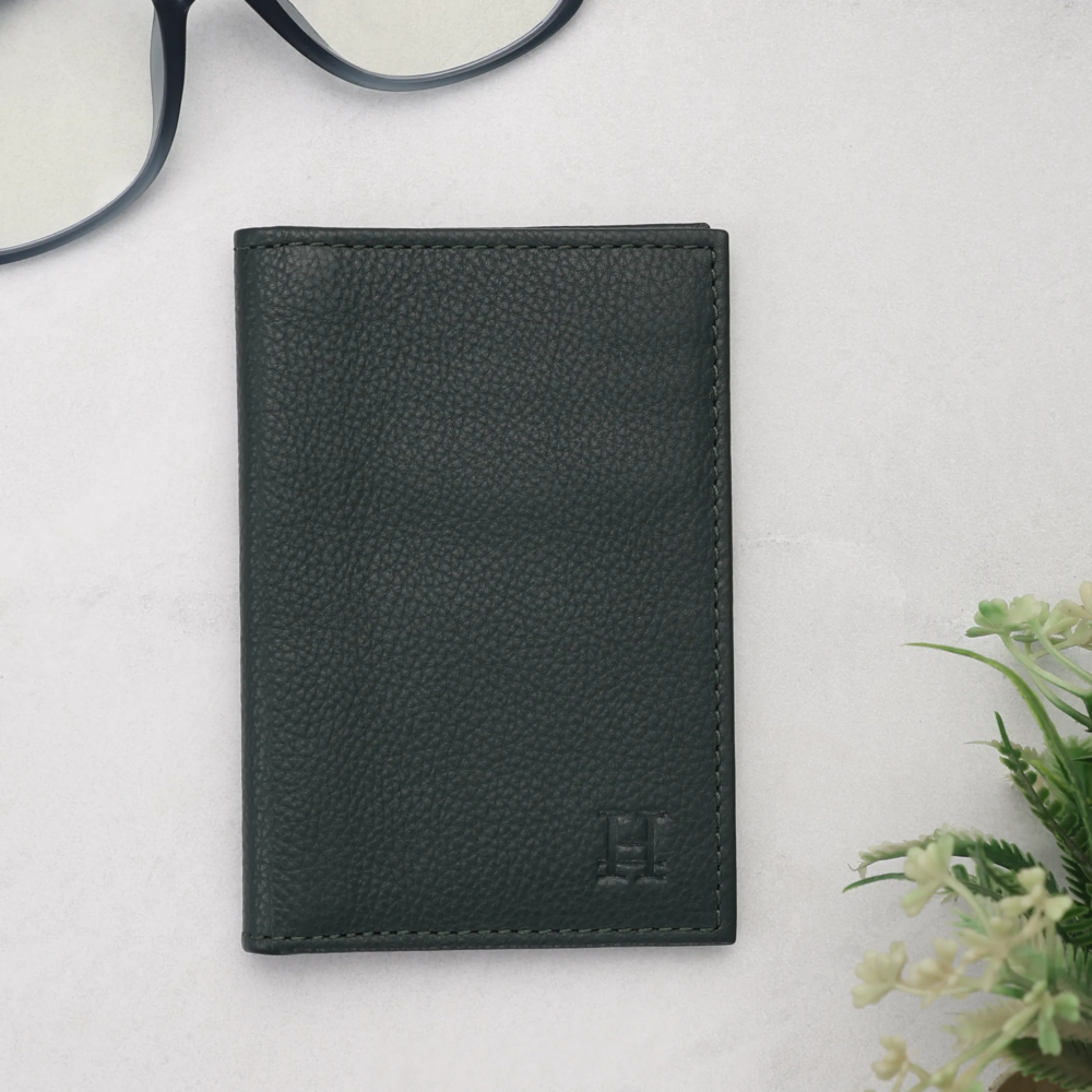 Green Bi Fold Business Cards Wallet