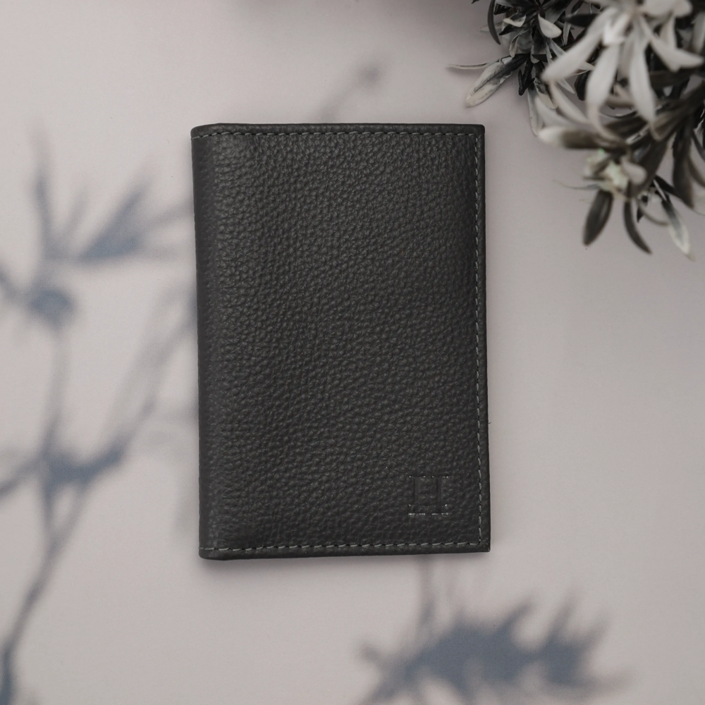 Grey Bi Fold Business Cards Wallet