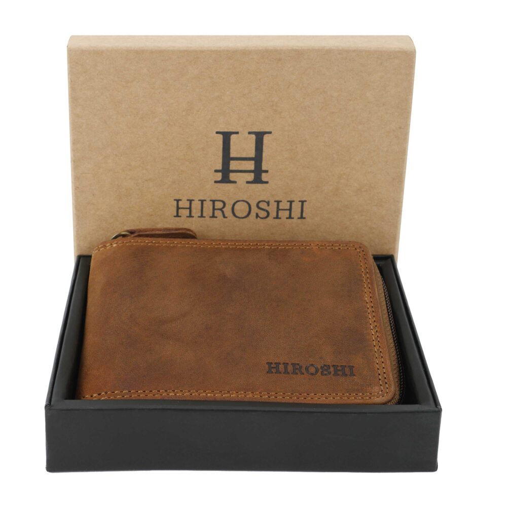 Tan Bi Fold with Zip Around Wallet - Image 4