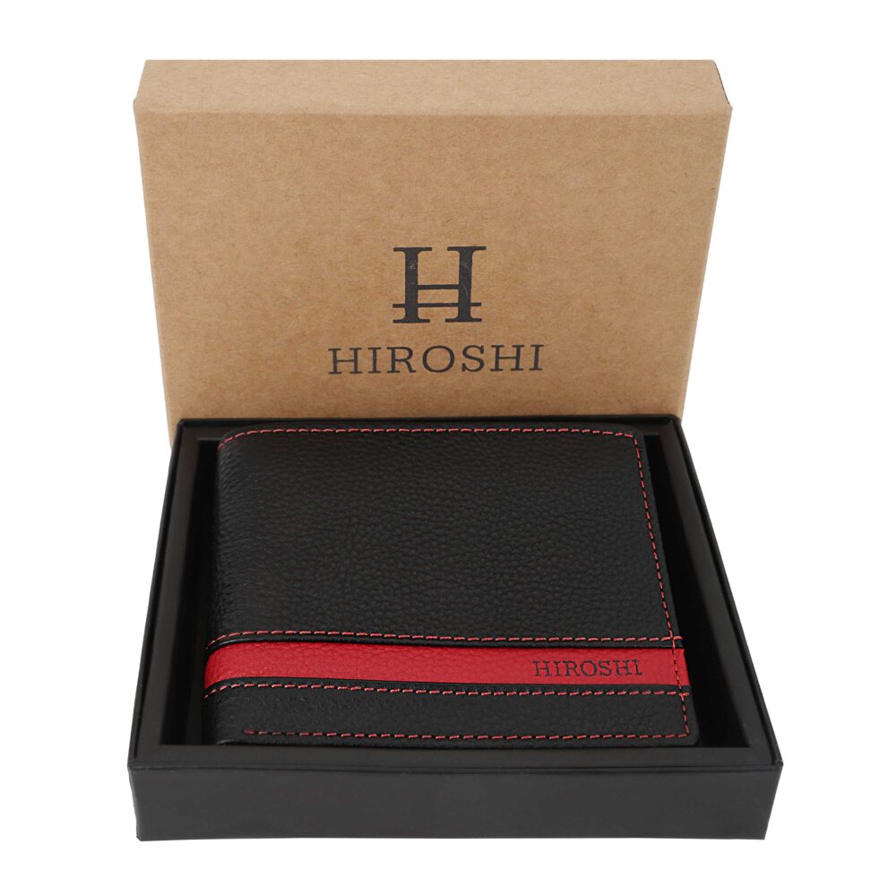 Black and Red Bi Fold Wallet - Image 4