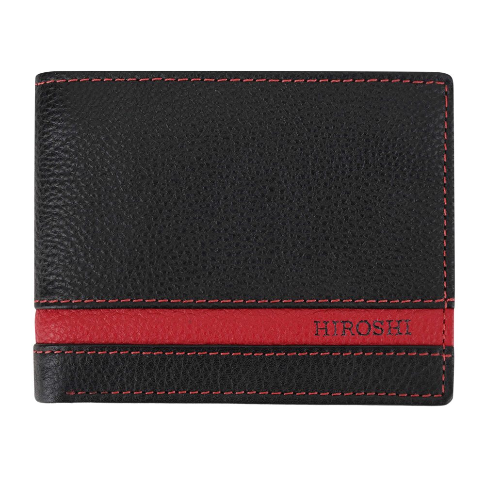 Black and Red Bi Fold Wallet - Image 5