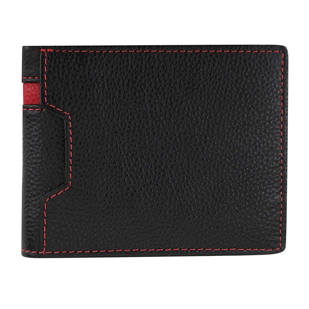 Black and Red Bi Fold Wallet - Image 6